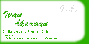 ivan akerman business card